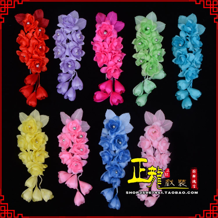 白朗鬓花头饰小花头花 真丝绢花